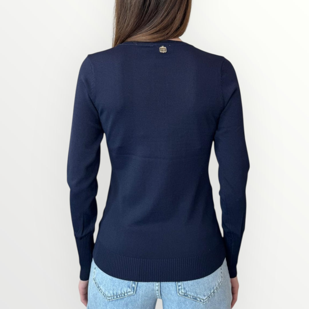 FRACOMINA - MAGLIA SLIM CON SCOLLO A V