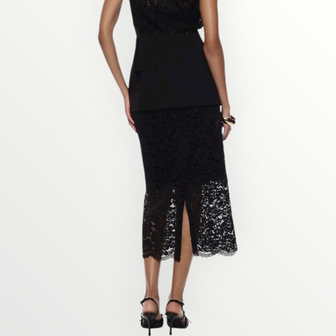 IMPERIAL - GONNA IN PIZZO CON SPACCO E CINTURA