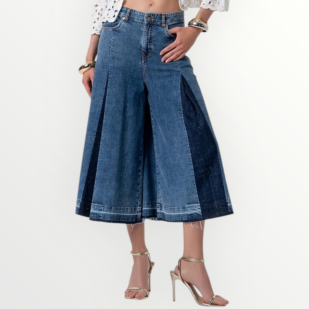 FRACOMINA - BERMUDA CON INSERTI A CONTRASTO