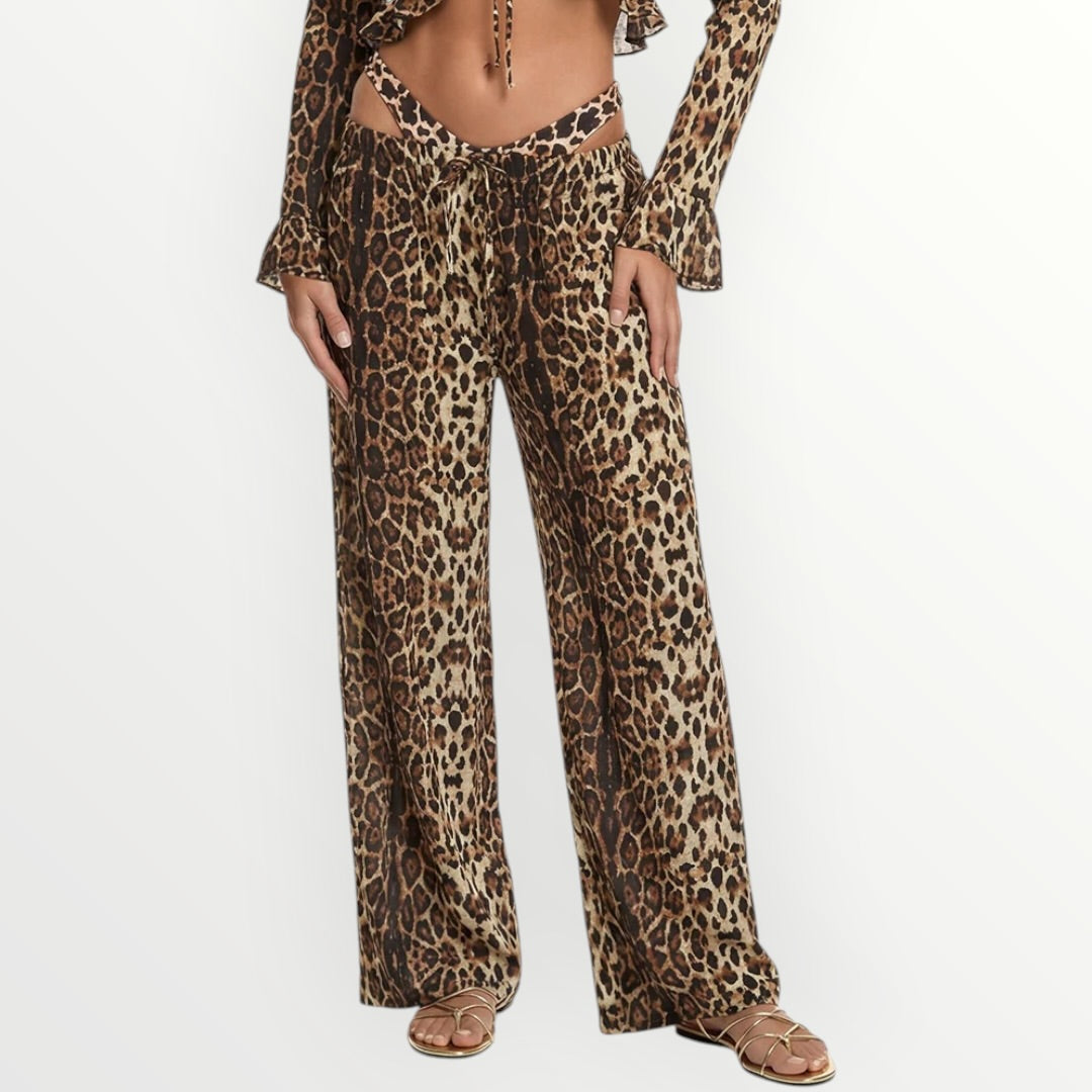 EFFEK - PANTALONE MACULATO A PALAZZO