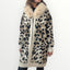 AYFEE - CARDIGAN MACULATO CON COLLO IN ECO-PELLICCIA