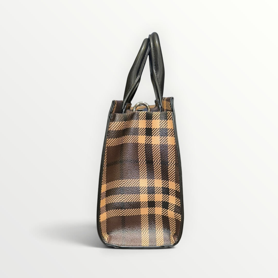 PASHBAG - BORSA TOTE IN CHECK CON ORSETTO