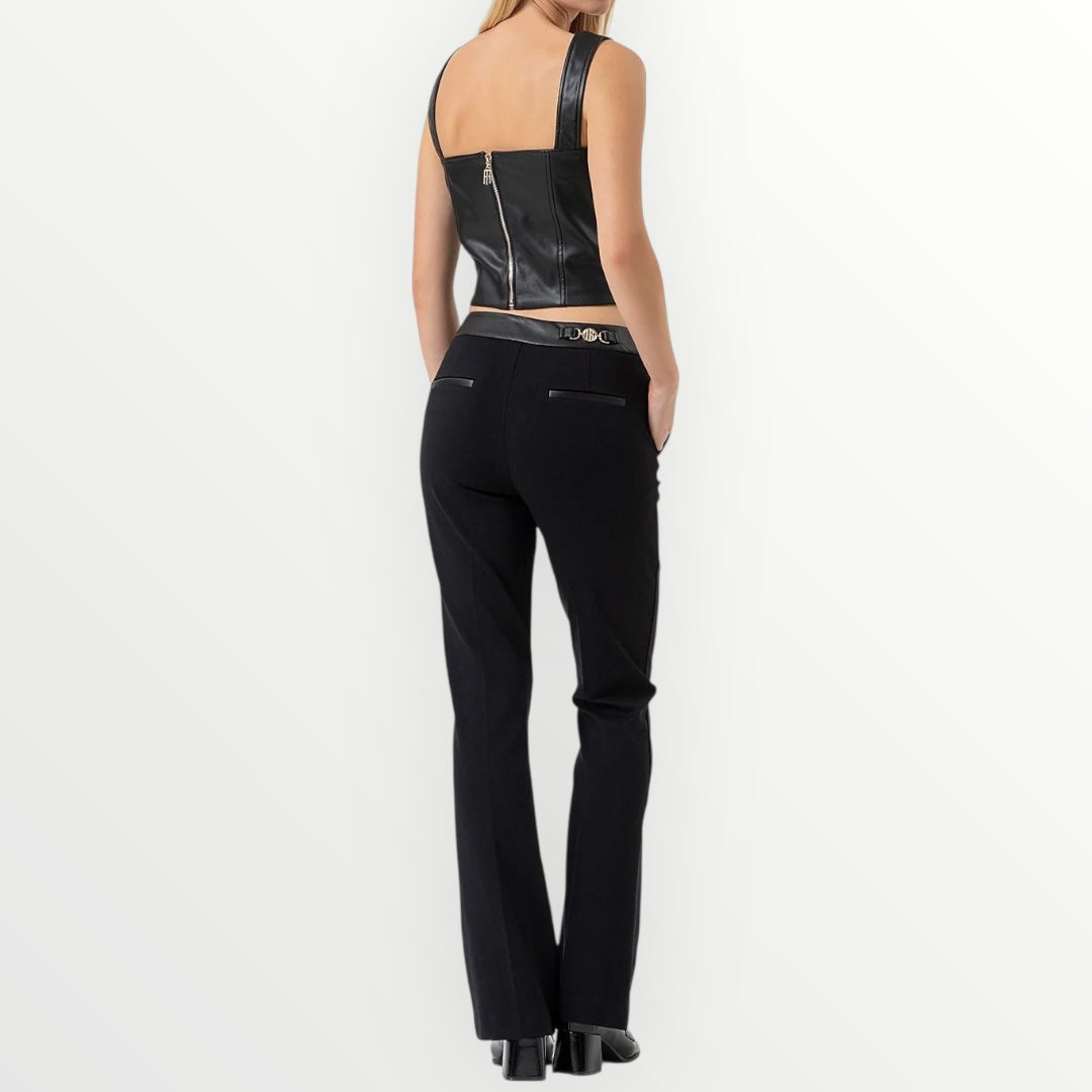 FRACOMINA - PANTALONE CON INSERTI IN PELLE