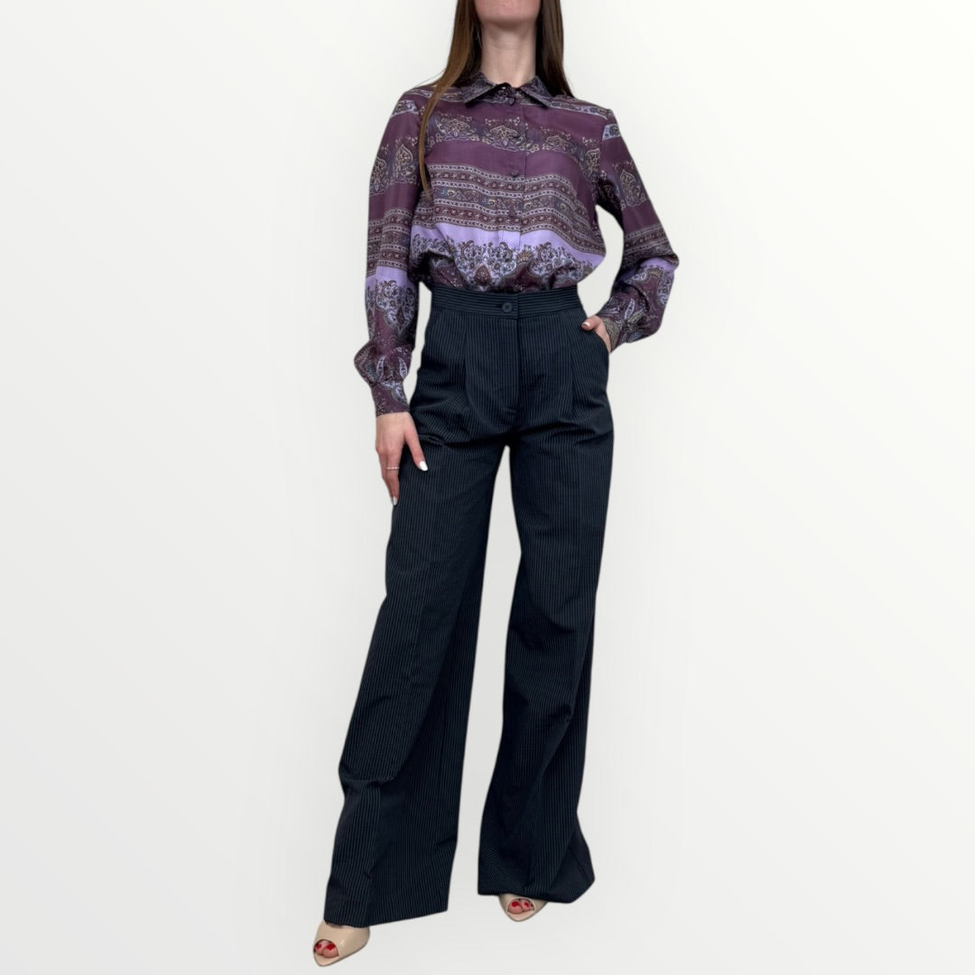 FERRONE - PANTALONE GESSATO A PALAZZO