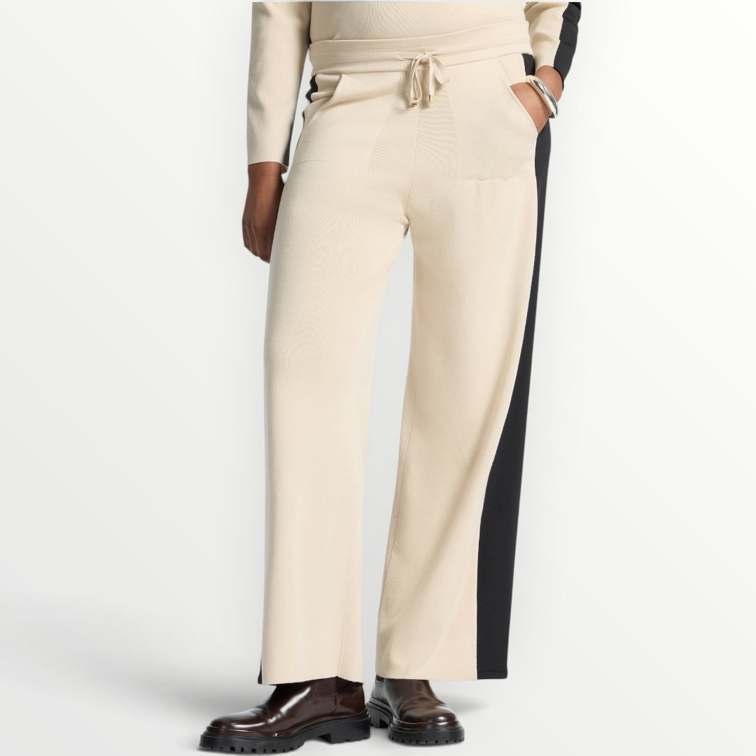 ELENA MIRO' - PANTALONE A PALAZZO IN MAGLIA CON COULISSE