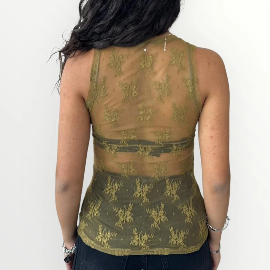 IMPERIAL - CANOTTA IN PIZZO TRASPARENTE