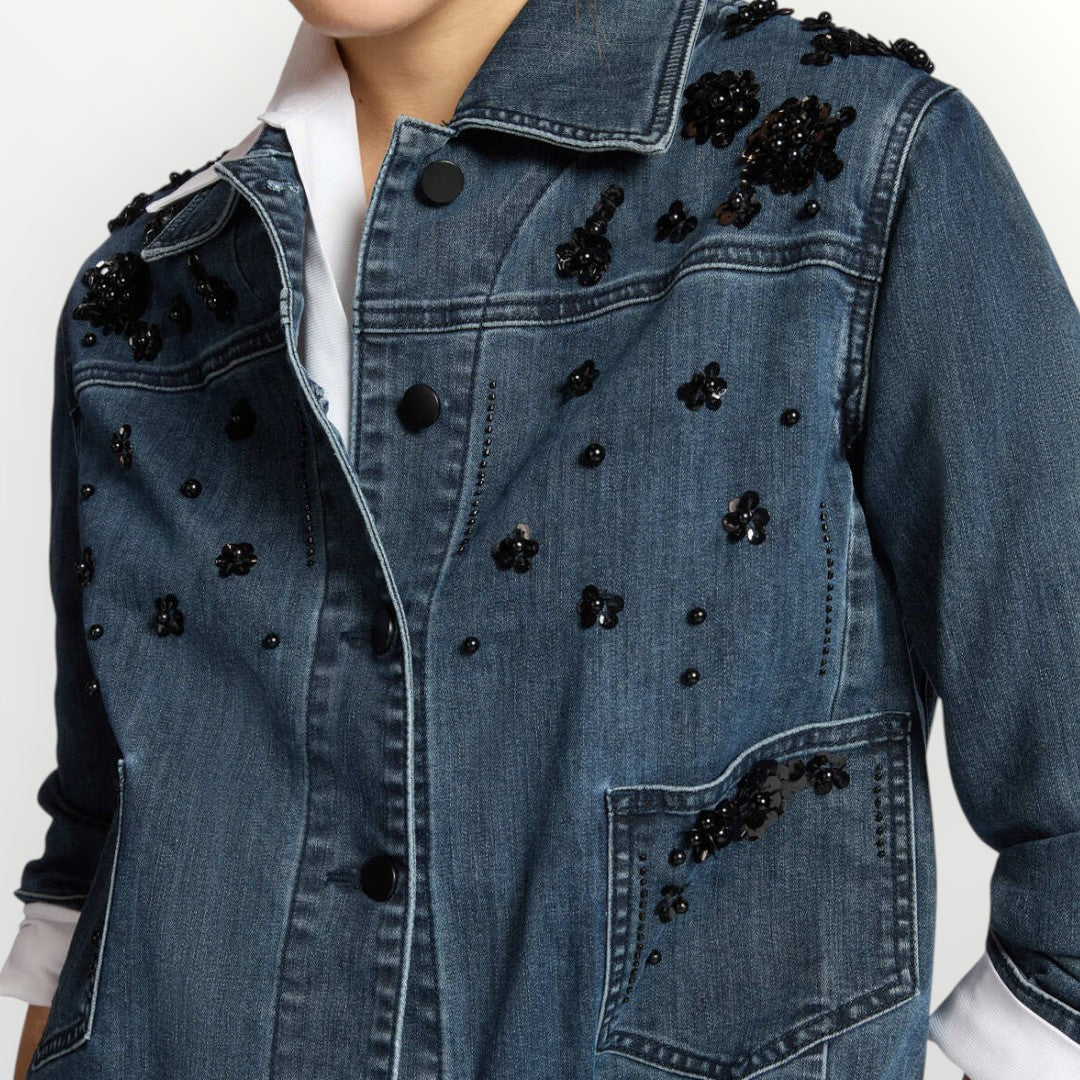 ELENA MIRO' - GIACCA IN DENIM RICAMATA