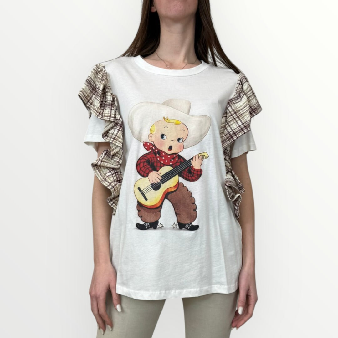 MOTEL - T-SHIRT CON MERLETTO