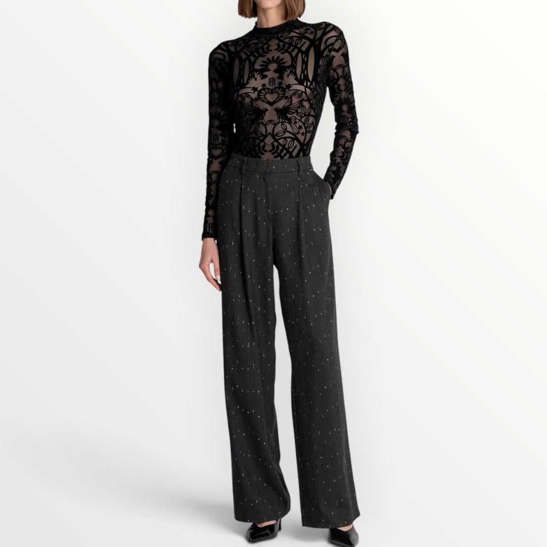 FRACOMINA - PANTALONE GESSATO CON LUREX