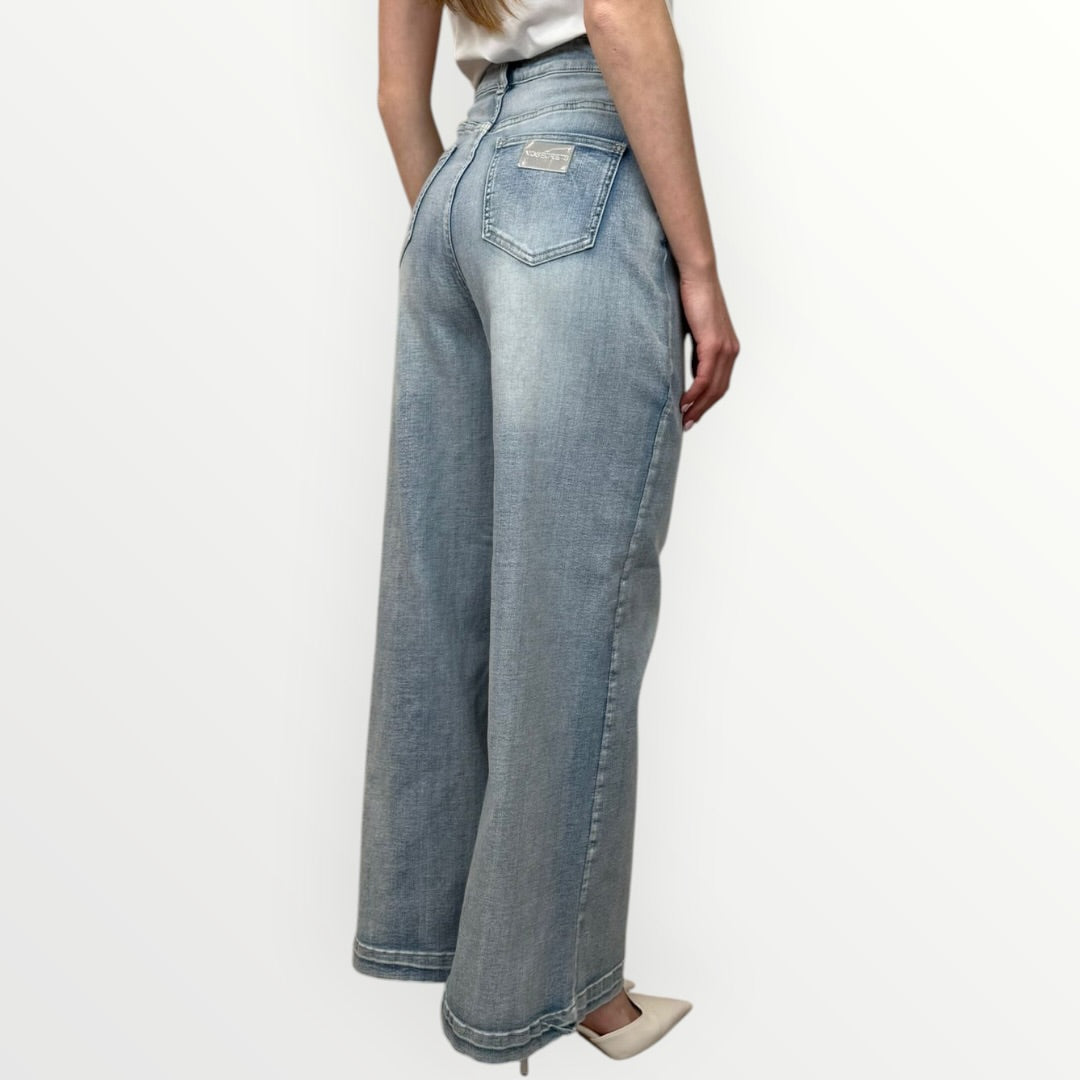 NO SECRETS - JEANS A PALAZZO CON PERLE