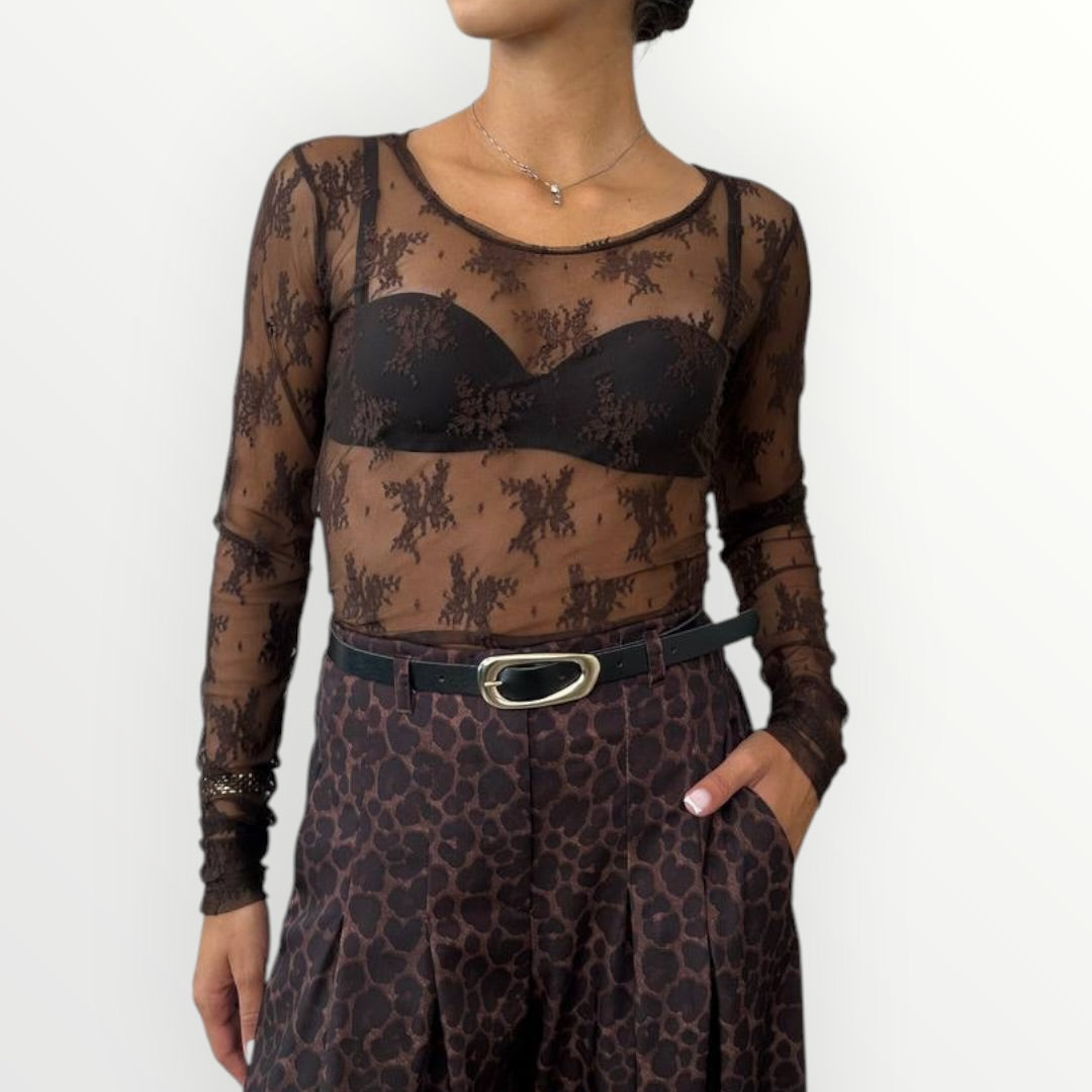 IMPERIAL - T-SHIRT GIROCOLLO IN PIZZO