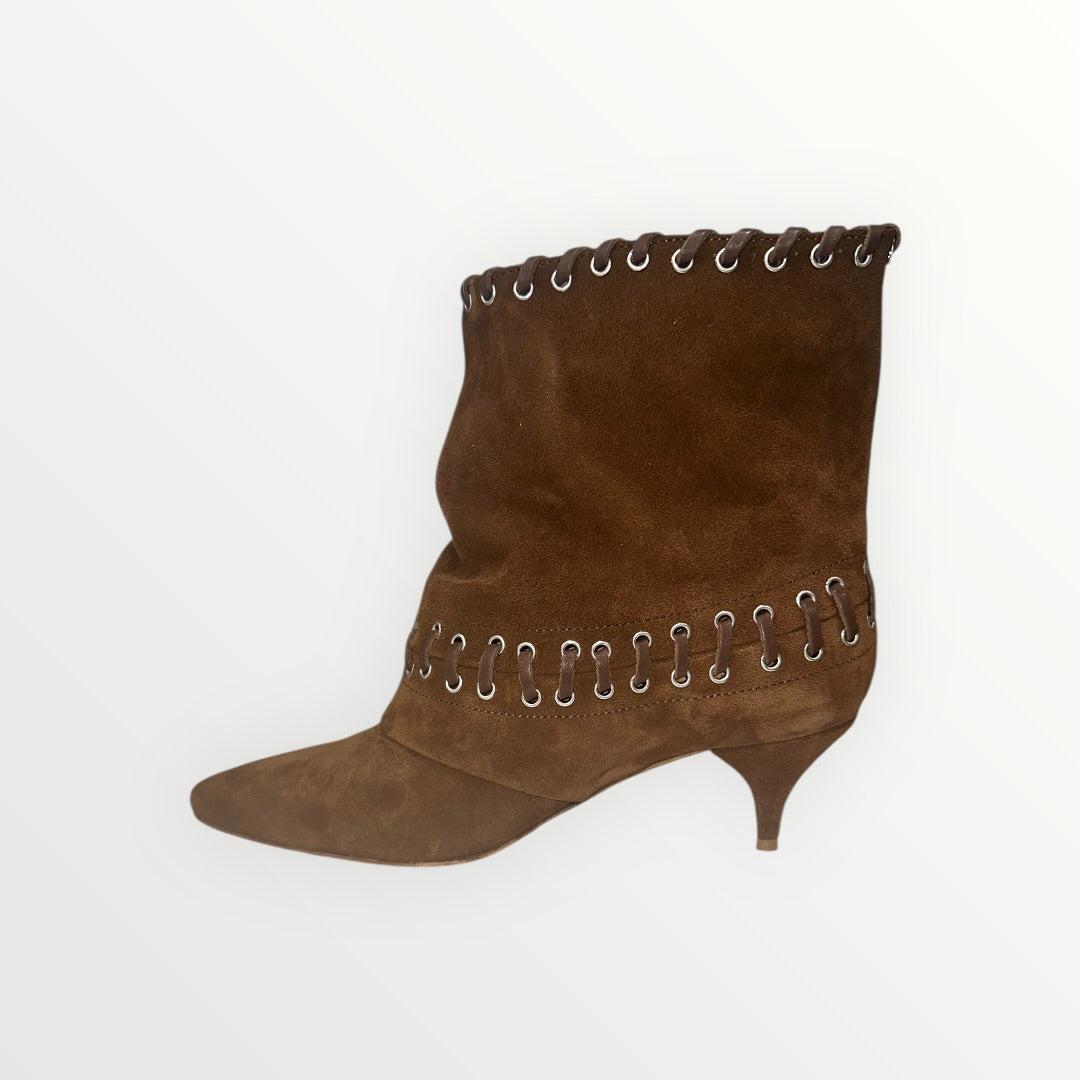 OVYE' - STIVALETTO SCAMOSCIATO BASSO STRINGATO