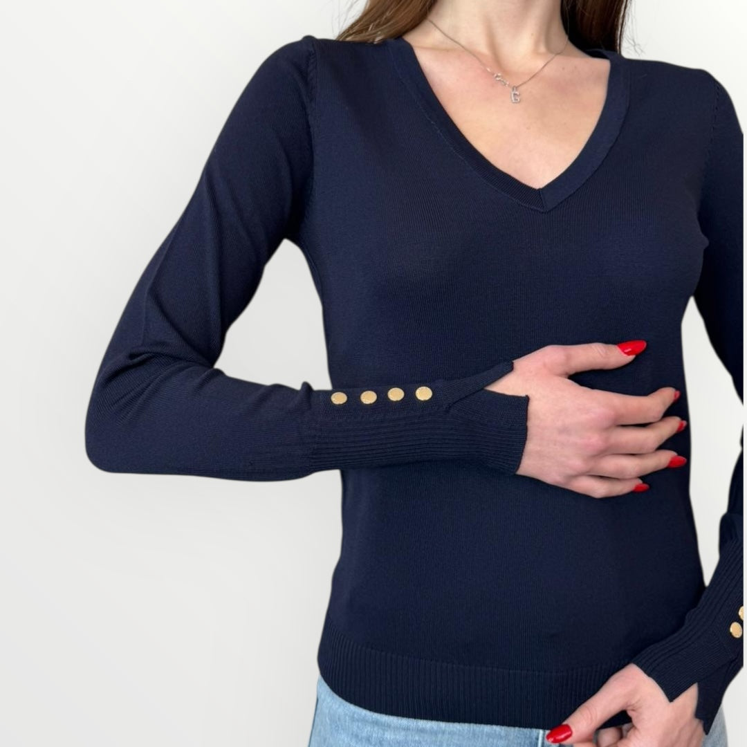 FRACOMINA - MAGLIA SLIM CON SCOLLO A V