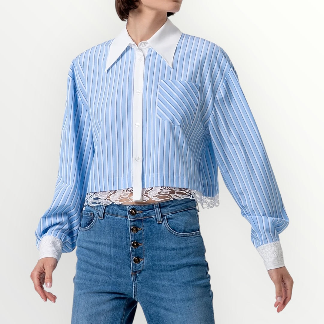 FRACOMINA - CAMICIA A RIGHE CROPPED