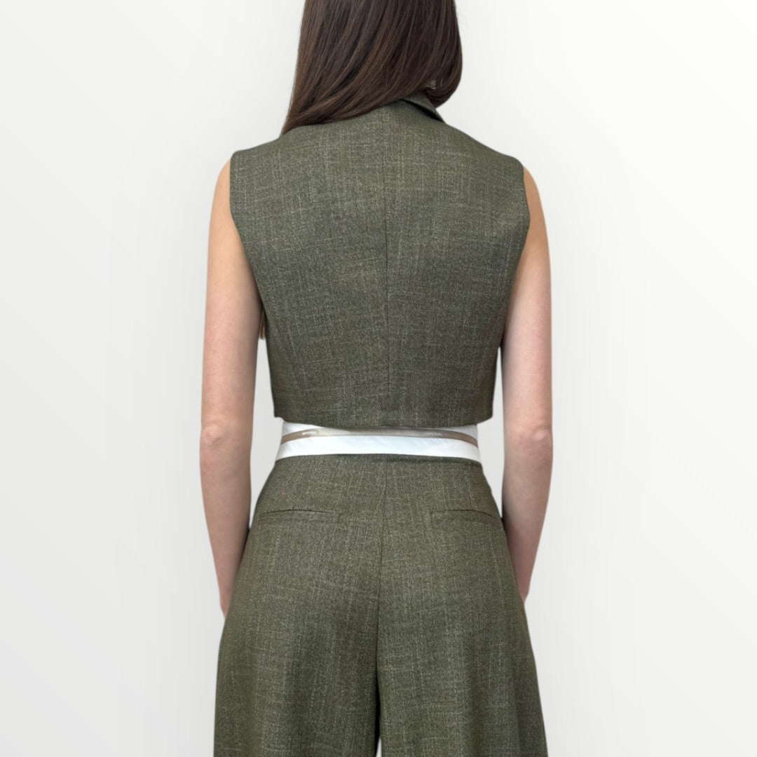 IMPERIAL - GILET CROPPED MONOPETTO