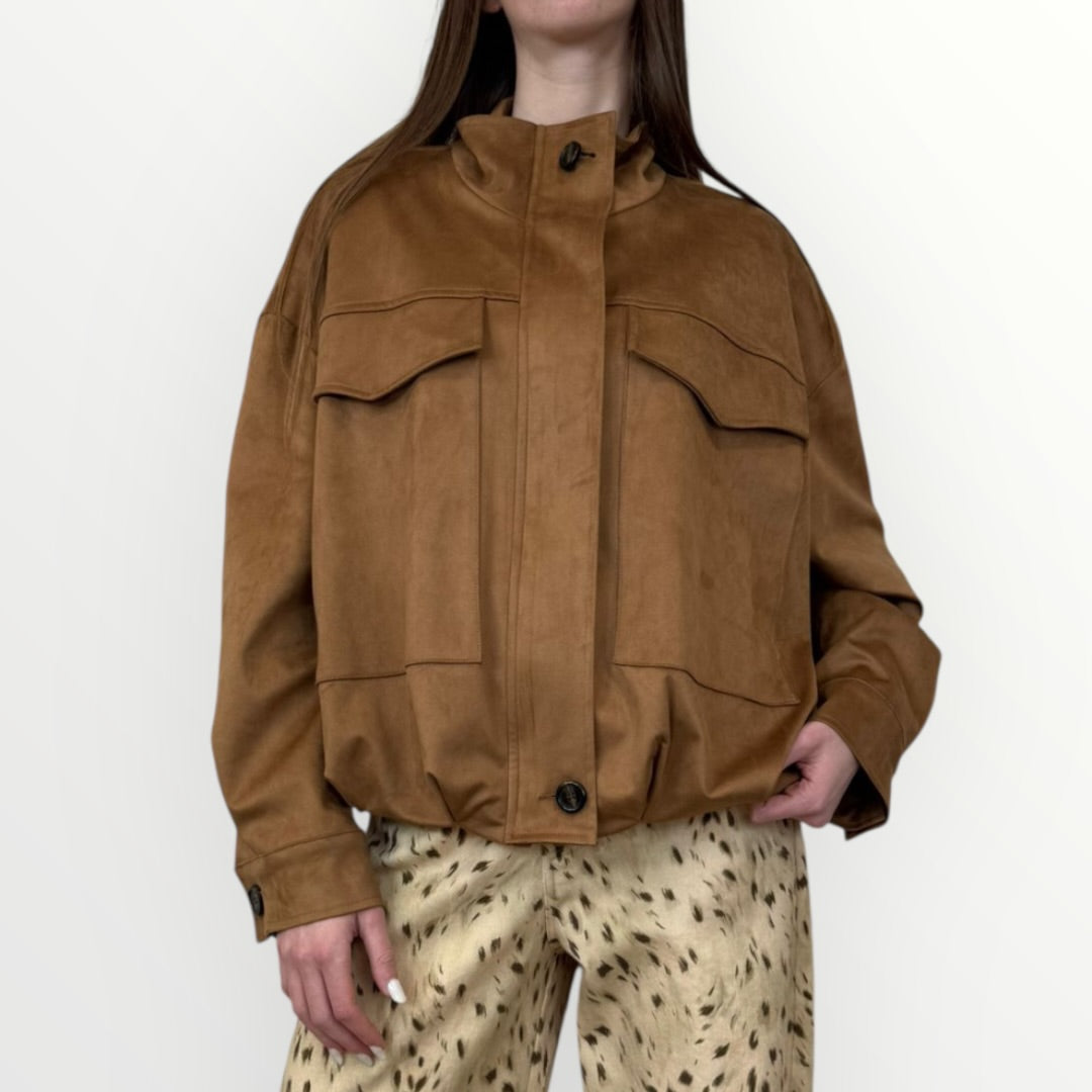 MOTEL - GIACCONE IN SUEDE CON TASCONI