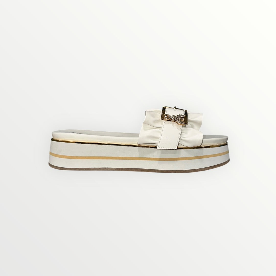 PATRIZIA PEPE - CIABATTA CON RUCHES E LOGO