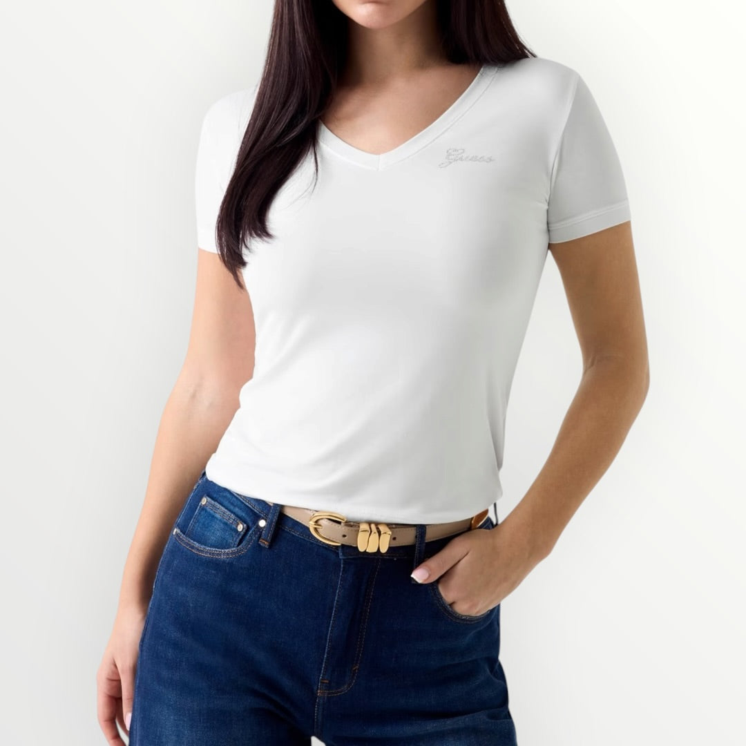 GUESS - T-SHIRT MINI LOGO STRASS