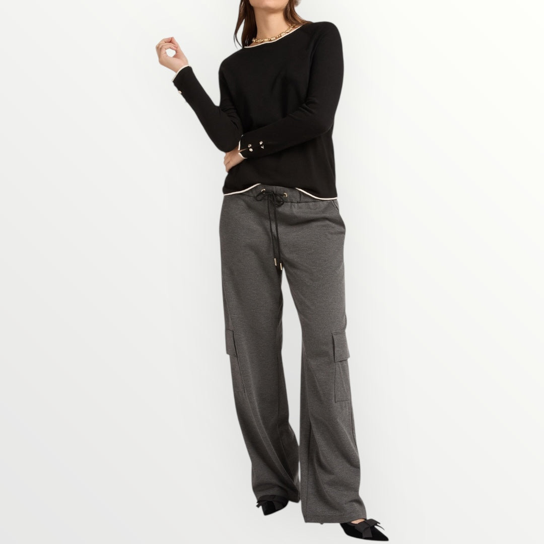 ELENA MIRO' - MAGLIA CON BORDO A CONTRASTO