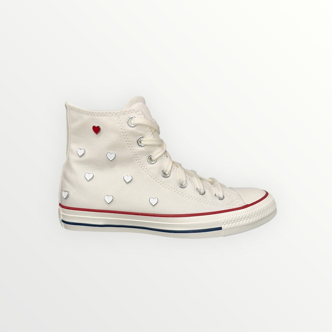 CONVERSE - SNEAKER ALTE CON BORCHIETTE CUORICINO