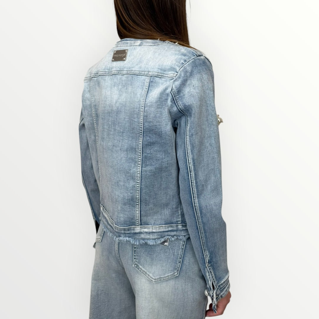 NO SECRETS - GIUBBINO CON PROFILI DI PERLE