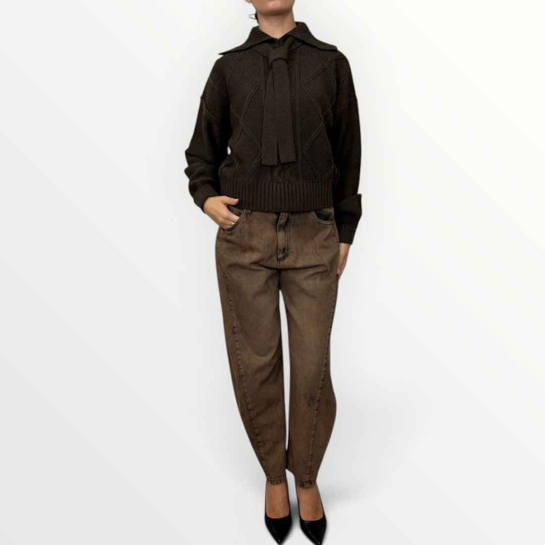 HAVEONE - MAGLIA CON CRAVATTINO