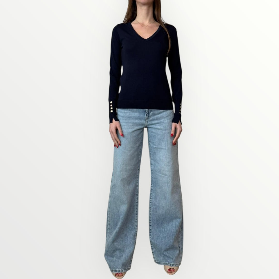 FRACOMINA - MAGLIA SLIM CON SCOLLO A V