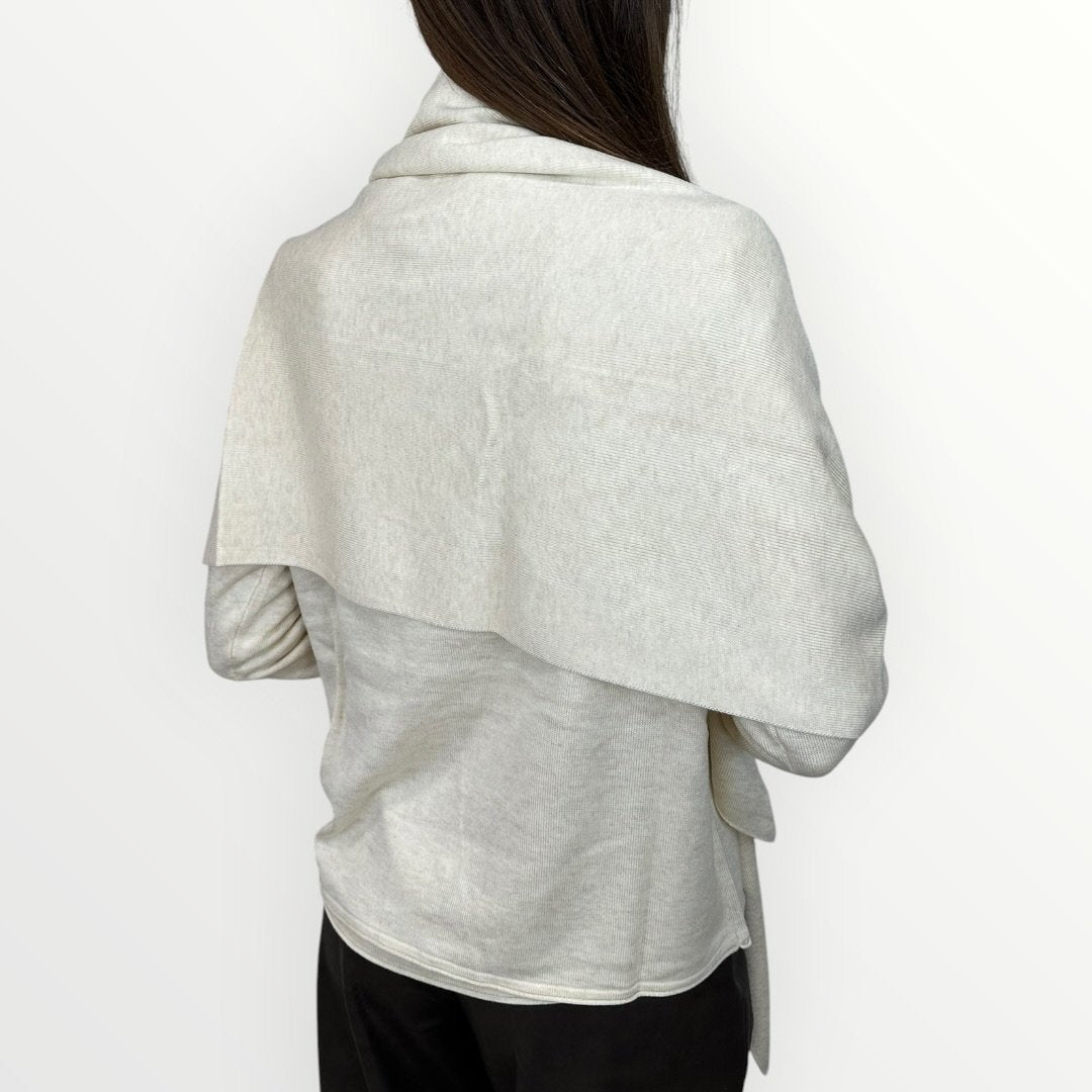 FERRONE - CARDIGAN CON SCIARPINA TONO SU TONO