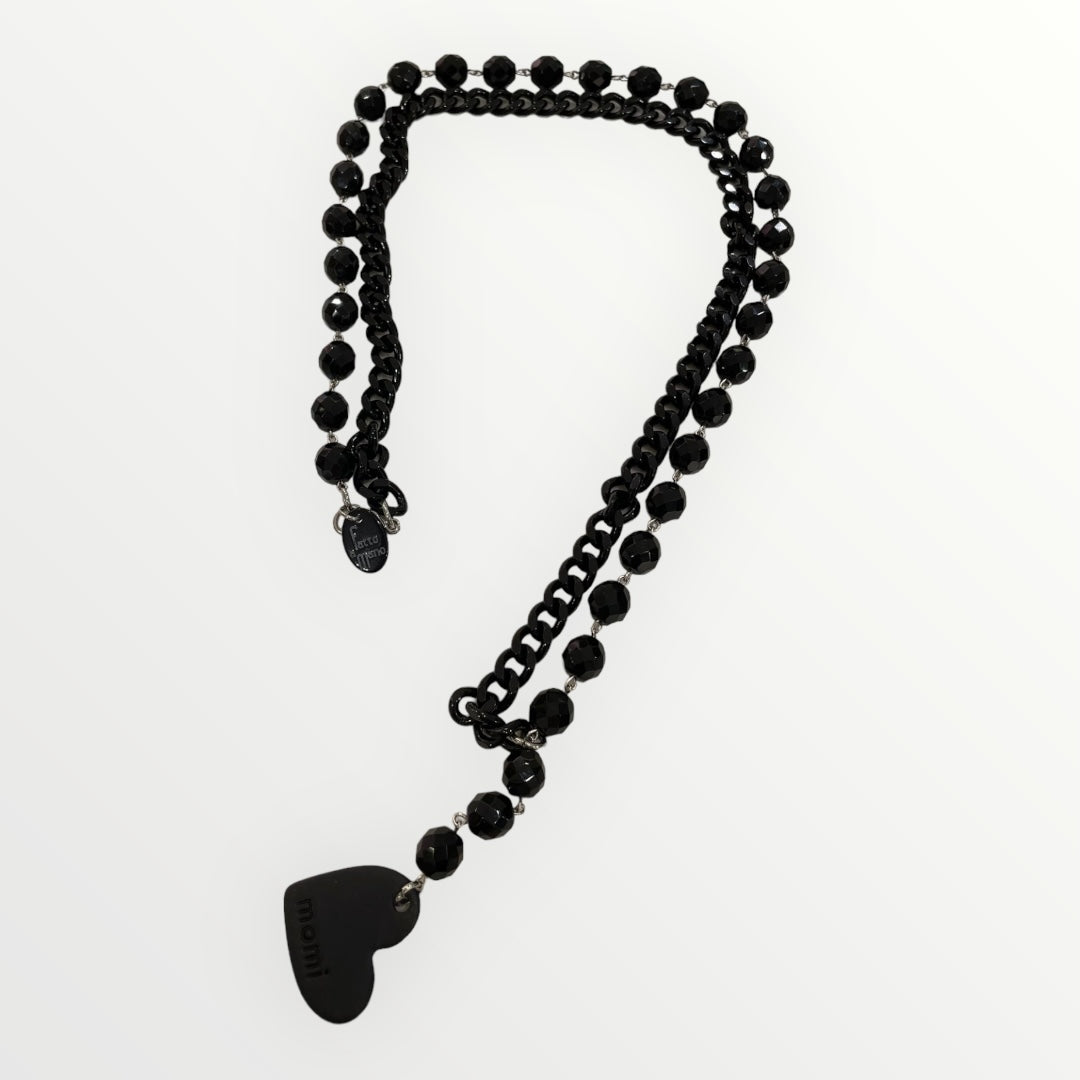 MOMI - COLLANA FRANCESCA GOMMA LUNGA CUORE