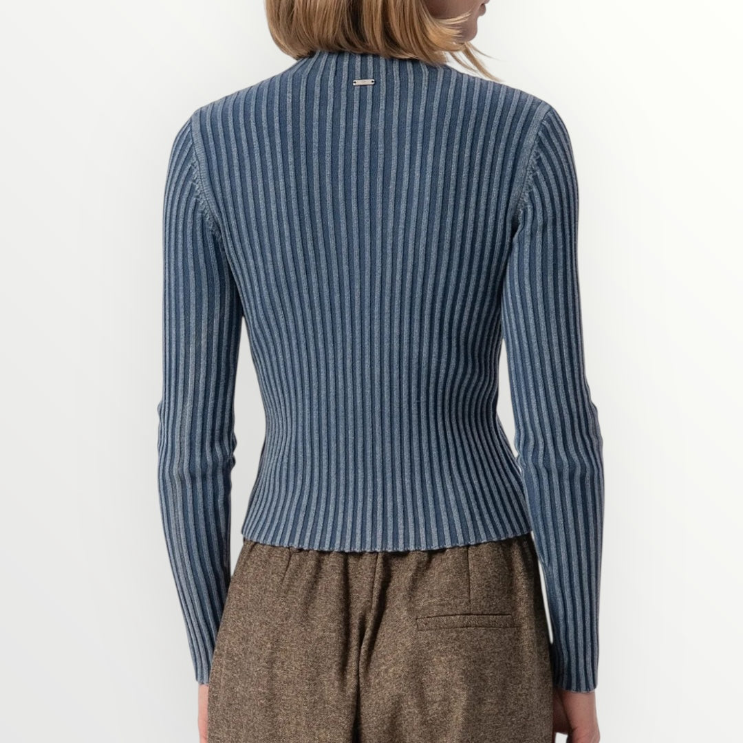 FRACOMINA - MAGLIA A COSTE A COLLO ALTO