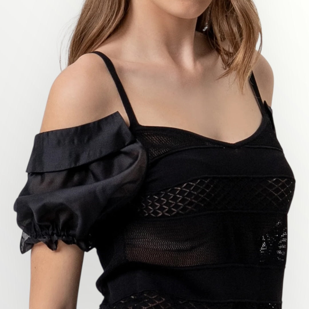 FRACOMINA - T-SHIRT SLIM TRAFORATA