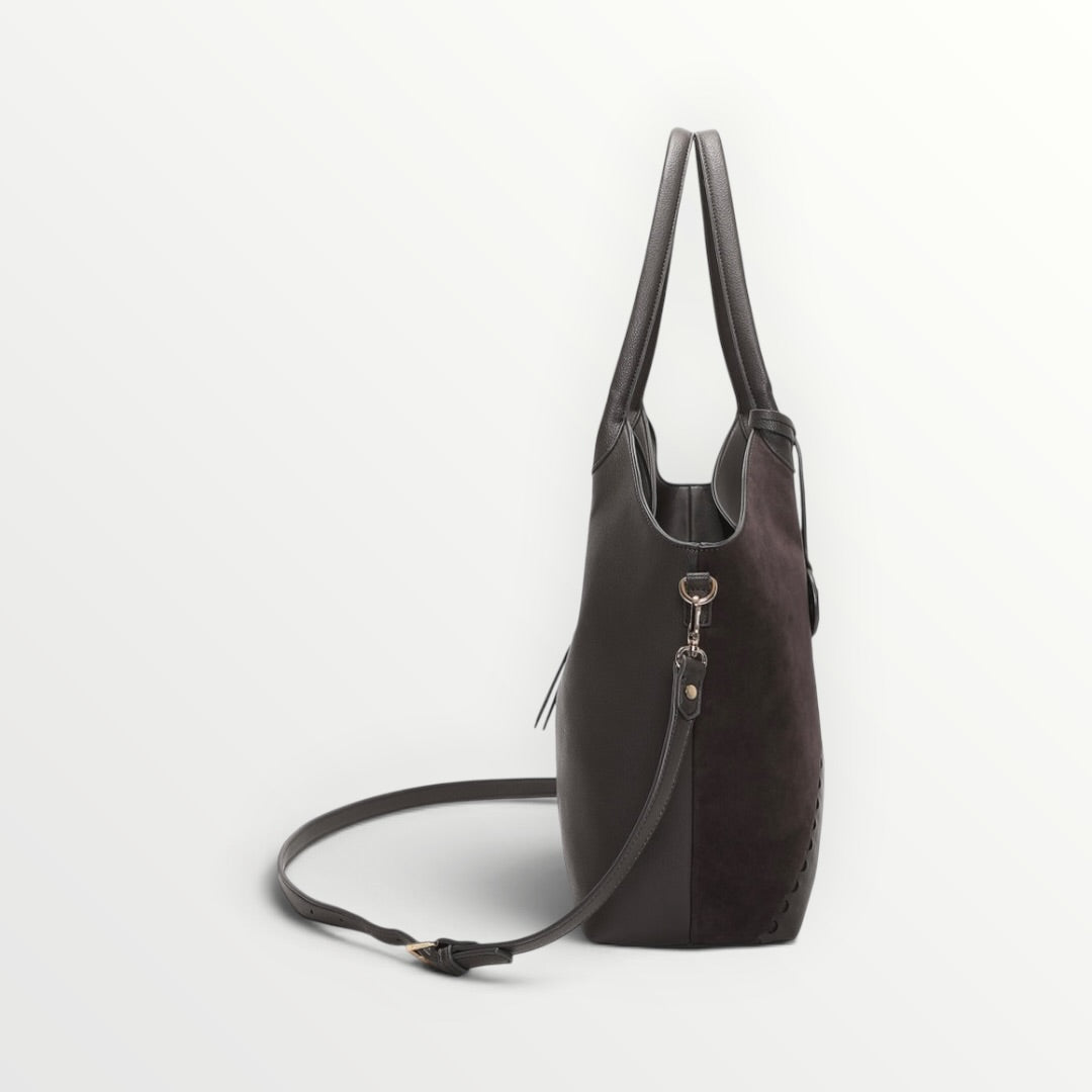 MIMI' MUA' - BORSA PATCH EFFETTO CAMOSCIO