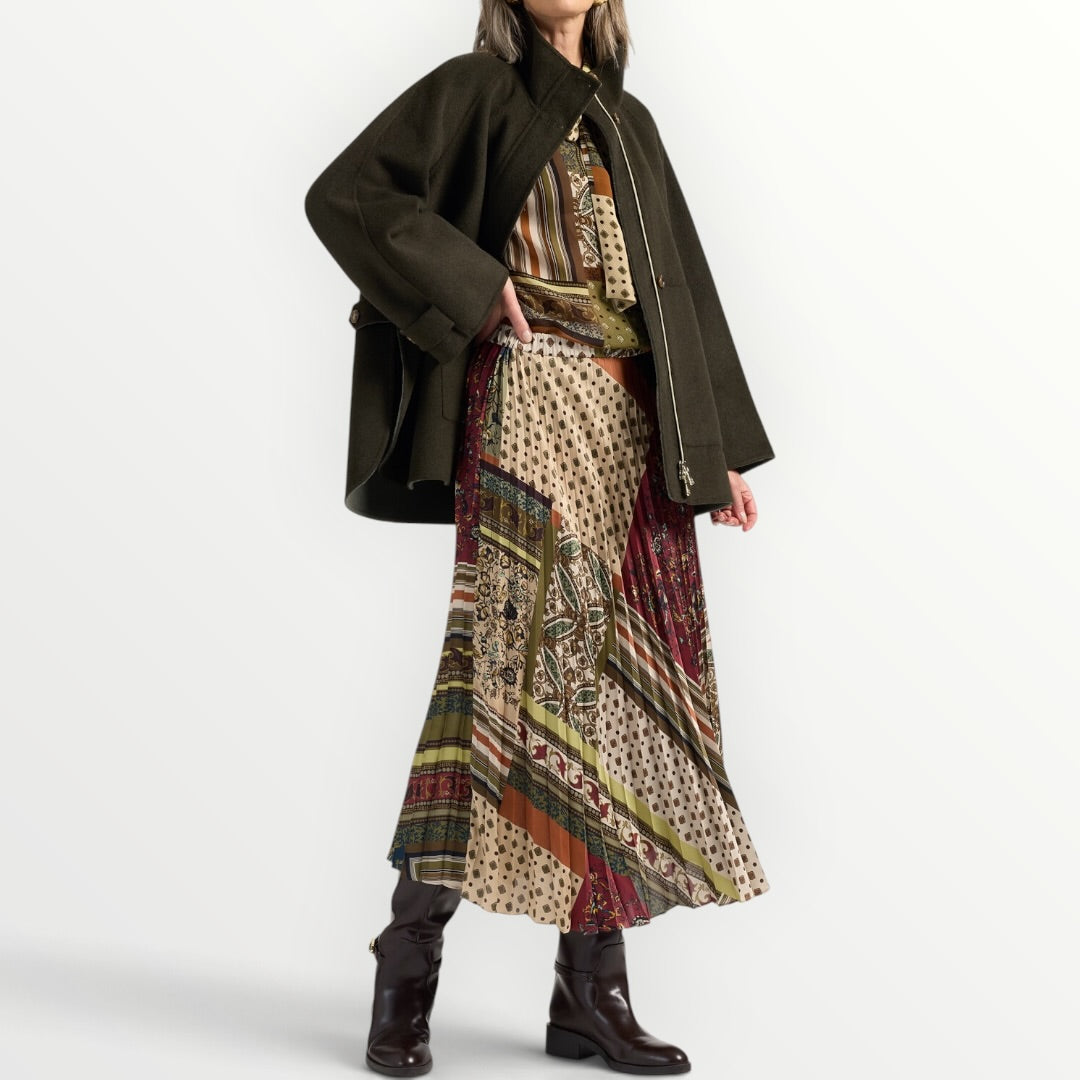 ELENA MIRO' - CAPPOTTO IN MISTO LANA A COLLO ALTO
