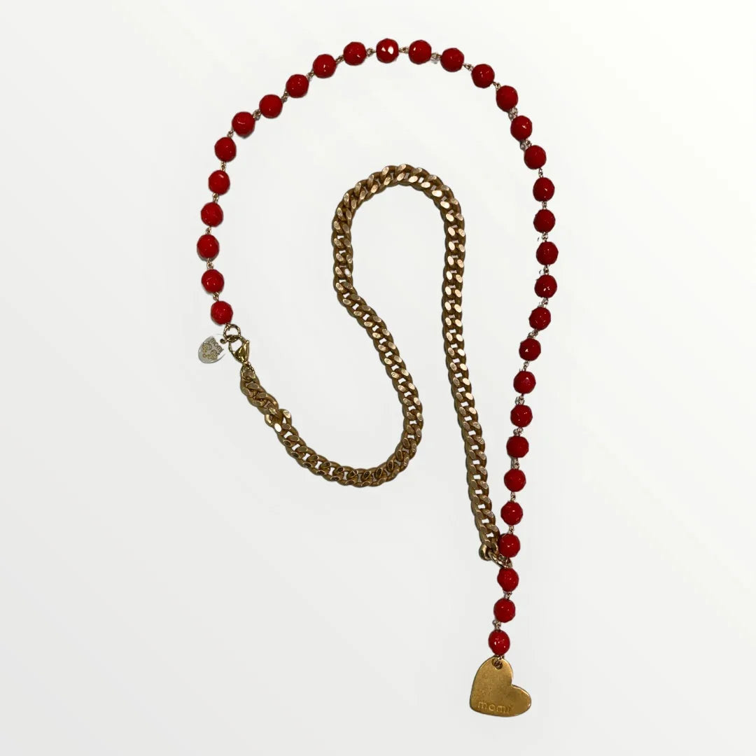 MOMI - FRANCESCA LONG HEART NECKLACE