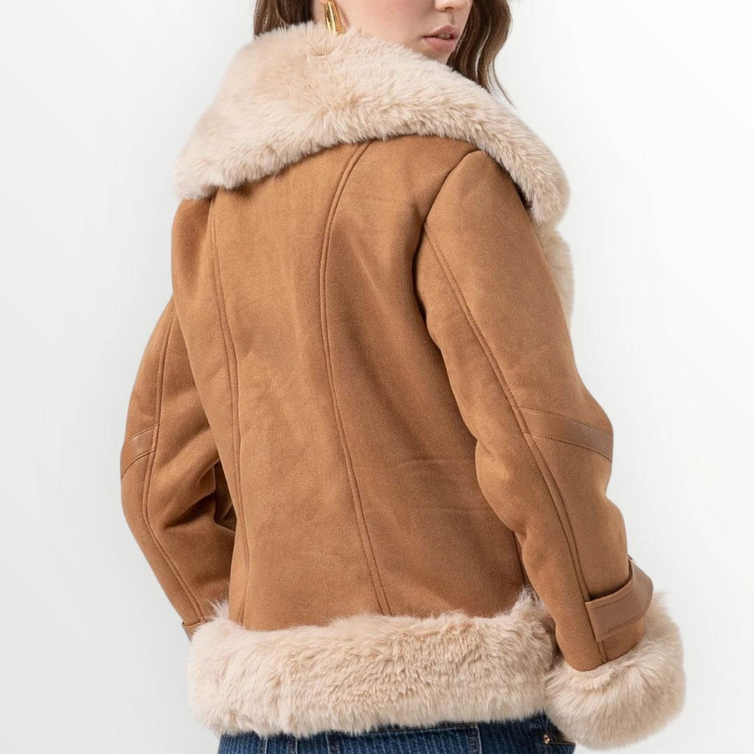 FRACOMINA - MONTONE CON INSERTI IN PELLICCIA