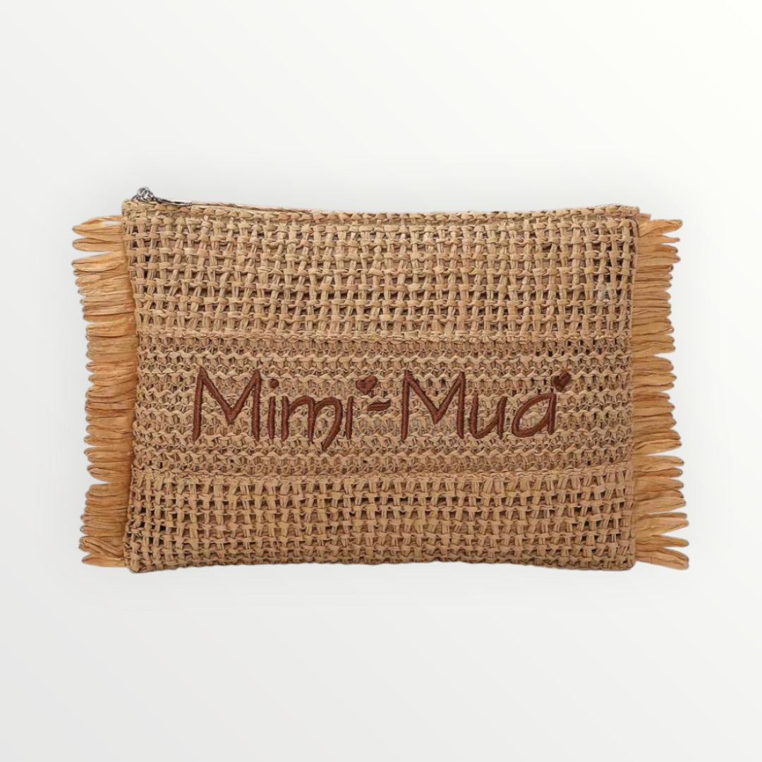 MIMI' MUA' - POCHETTE IN RAFIA CON FRANGE