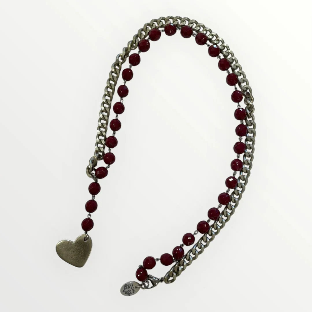MOMI - FRANCESCA LONG HEART NECKLACE