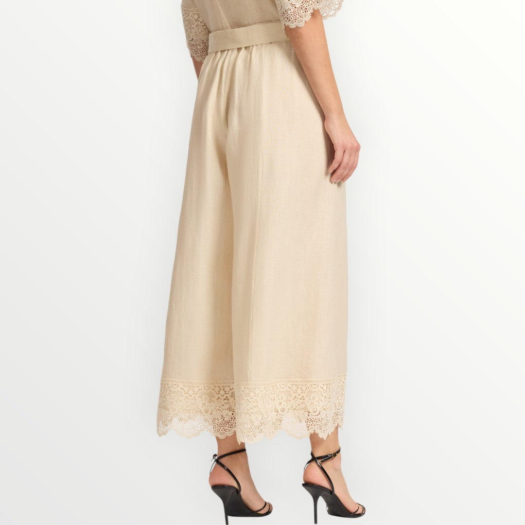ELENA MIRO' - PANTALONI CON INSERTI IN PIZZO