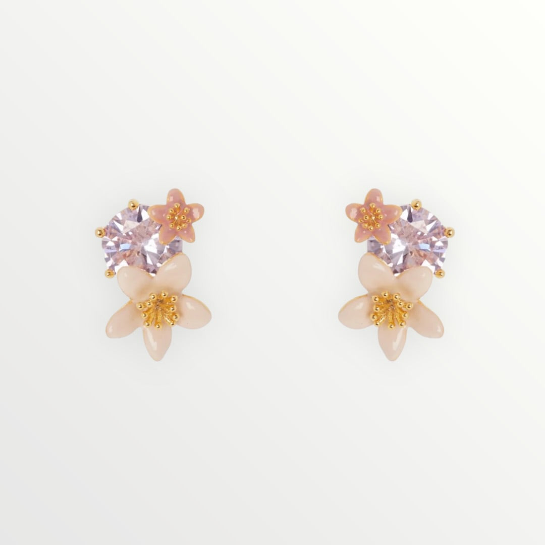 SODINI - ORECCHINO CRISTALLO E DUE FIORI