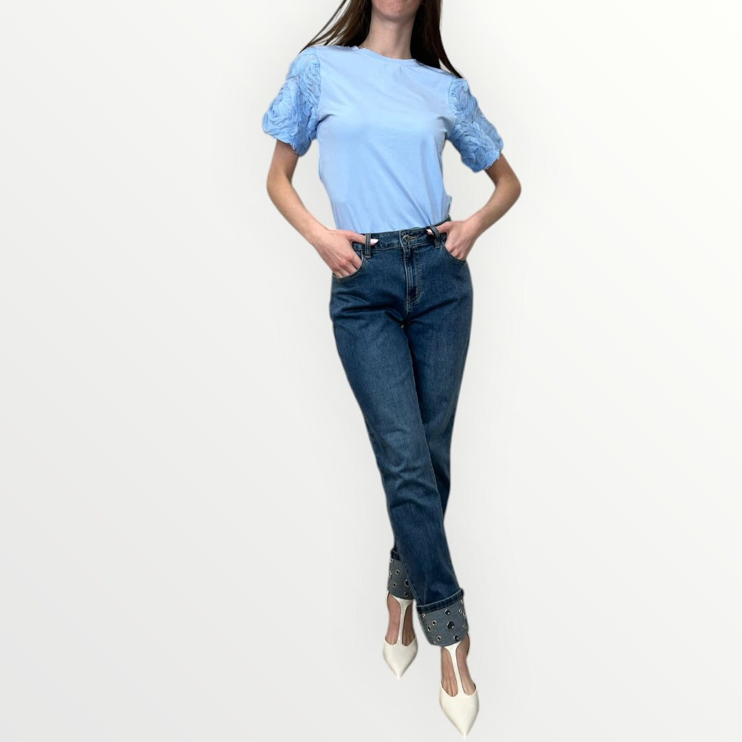 NO SECRETS - T-SHIRT CON MAICHE DI VOILE