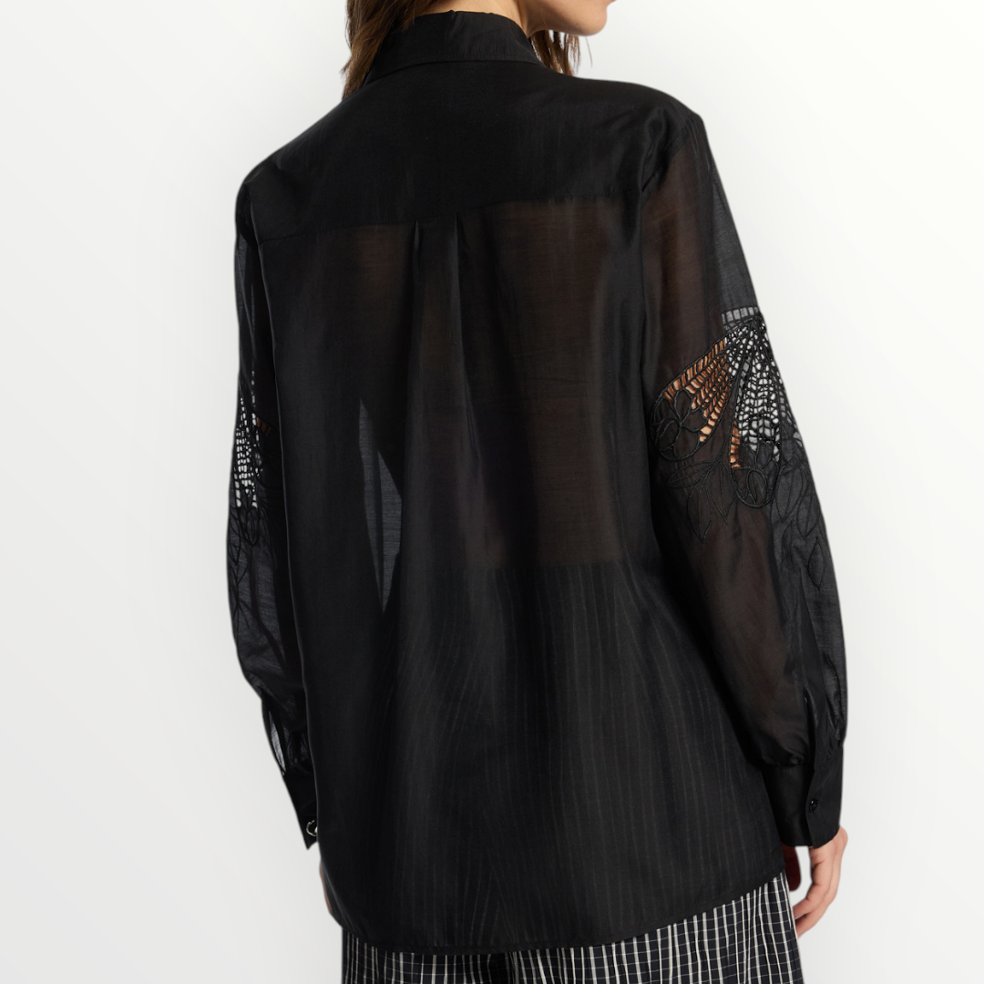 ELENA MIRO' - CAMICIA CON MANICHE RICAMATE