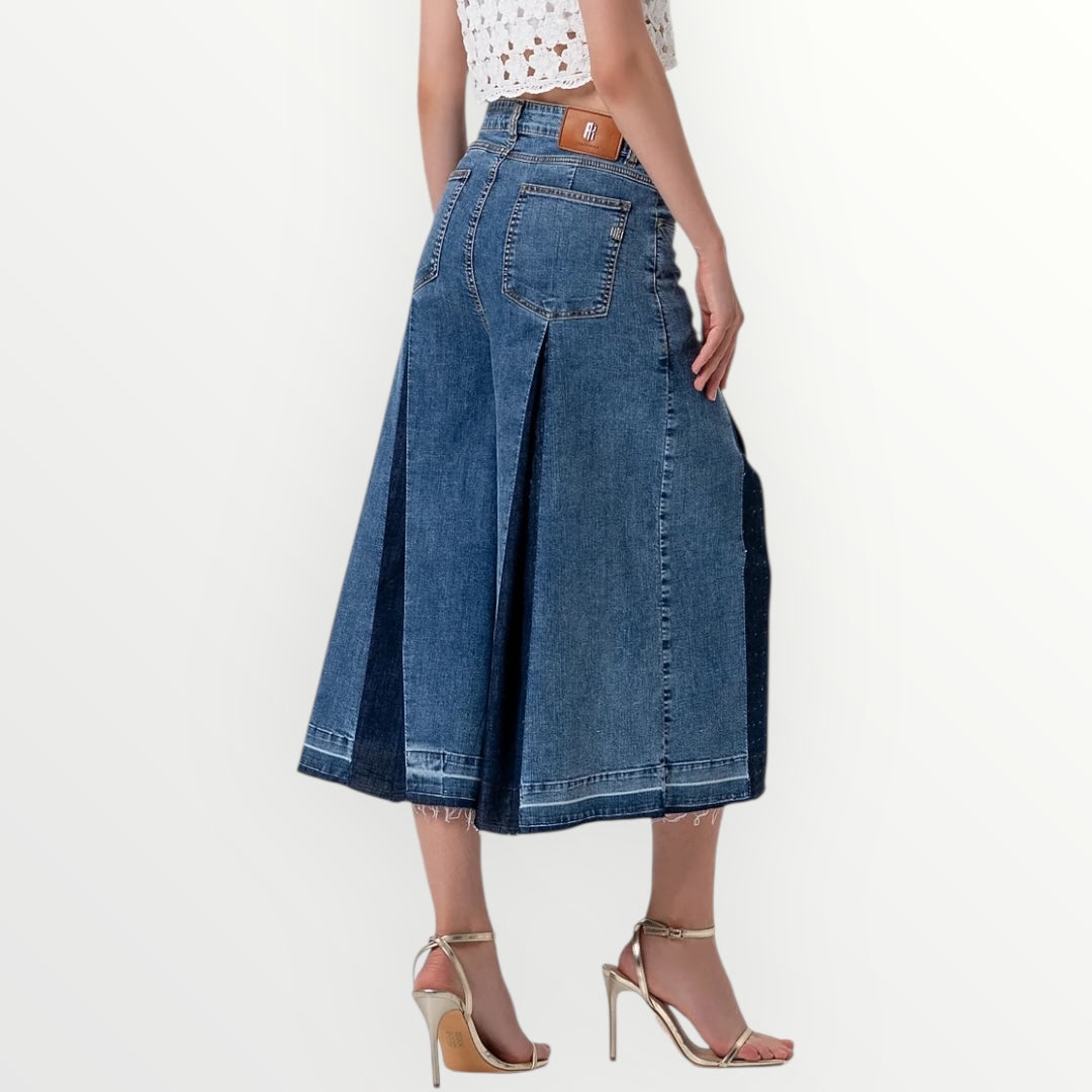 FRACOMINA - BERMUDA CON INSERTI A CONTRASTO