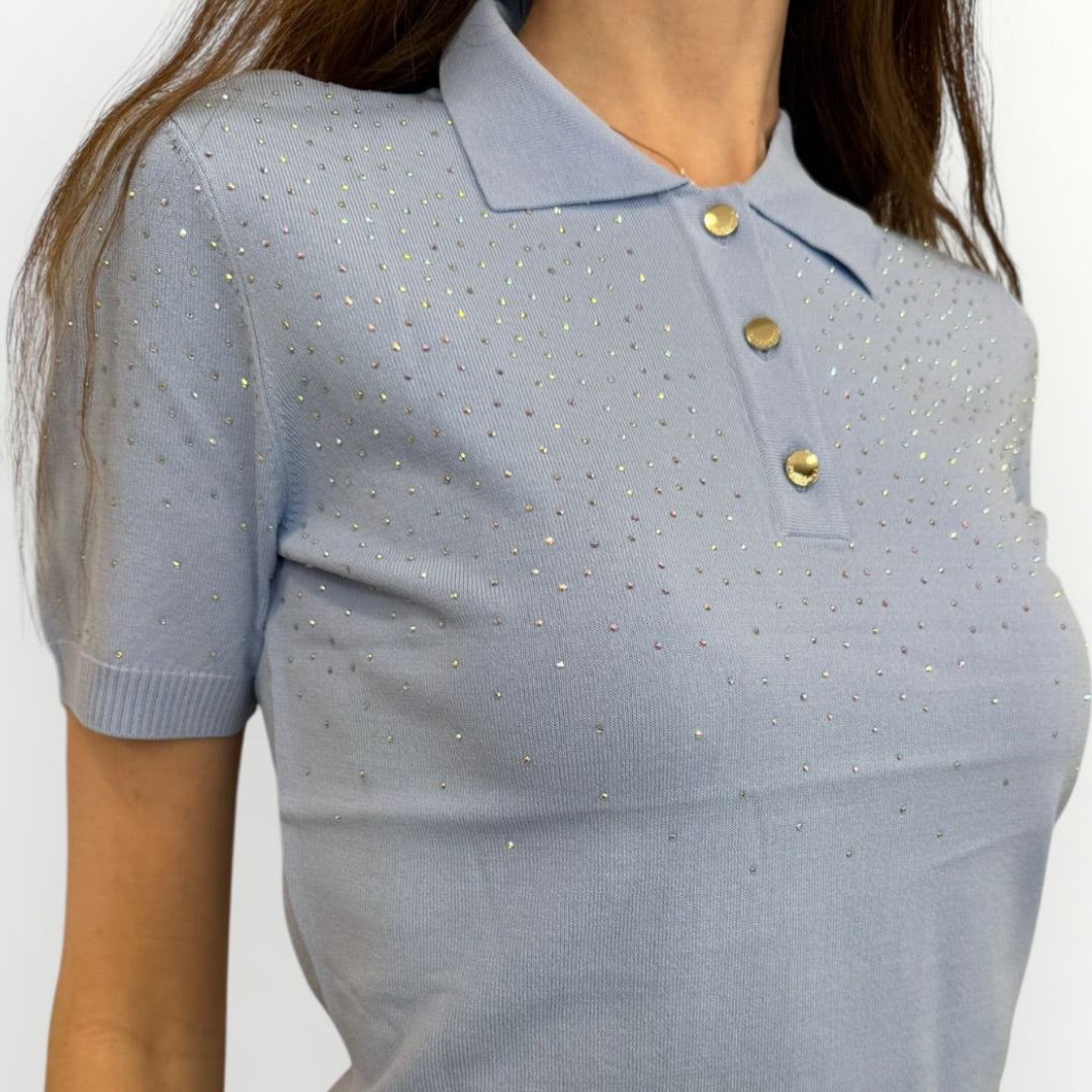 FRACOMINA - POLO CON BRILLANTINI