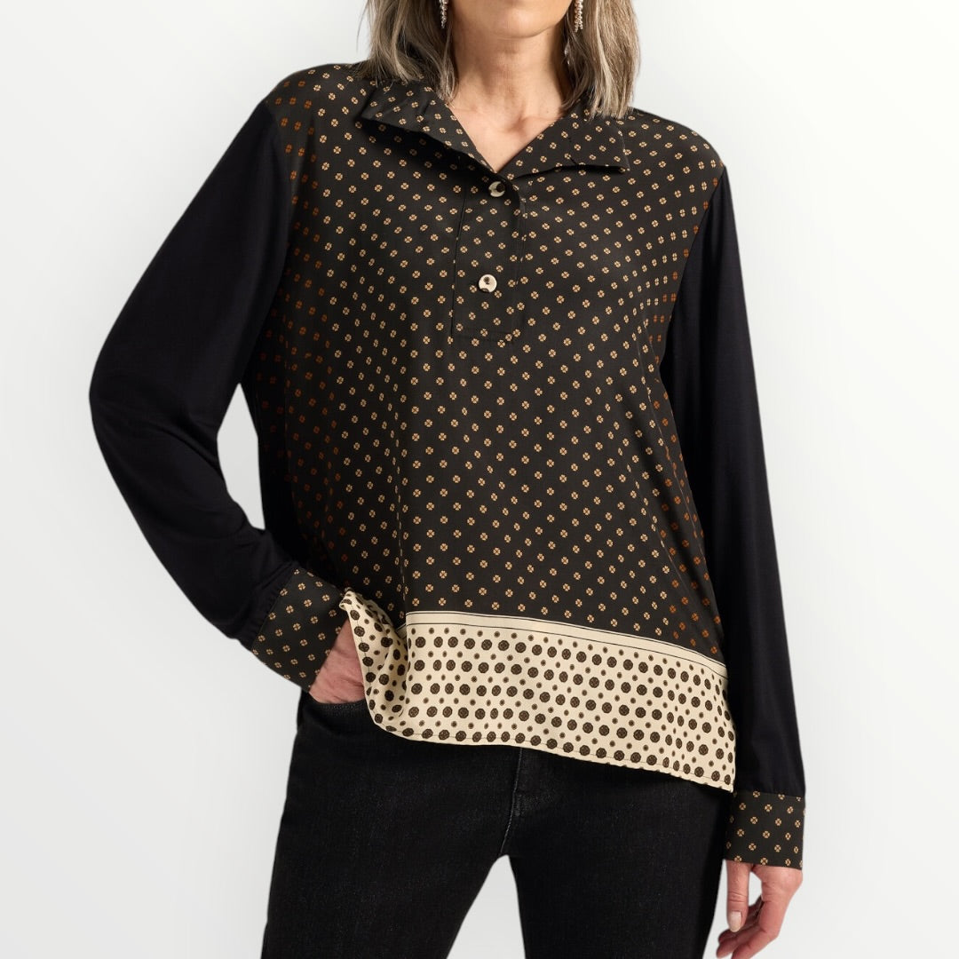 ELENA MIRO' - POLO STAMPATA IN MISTO VISCOSA