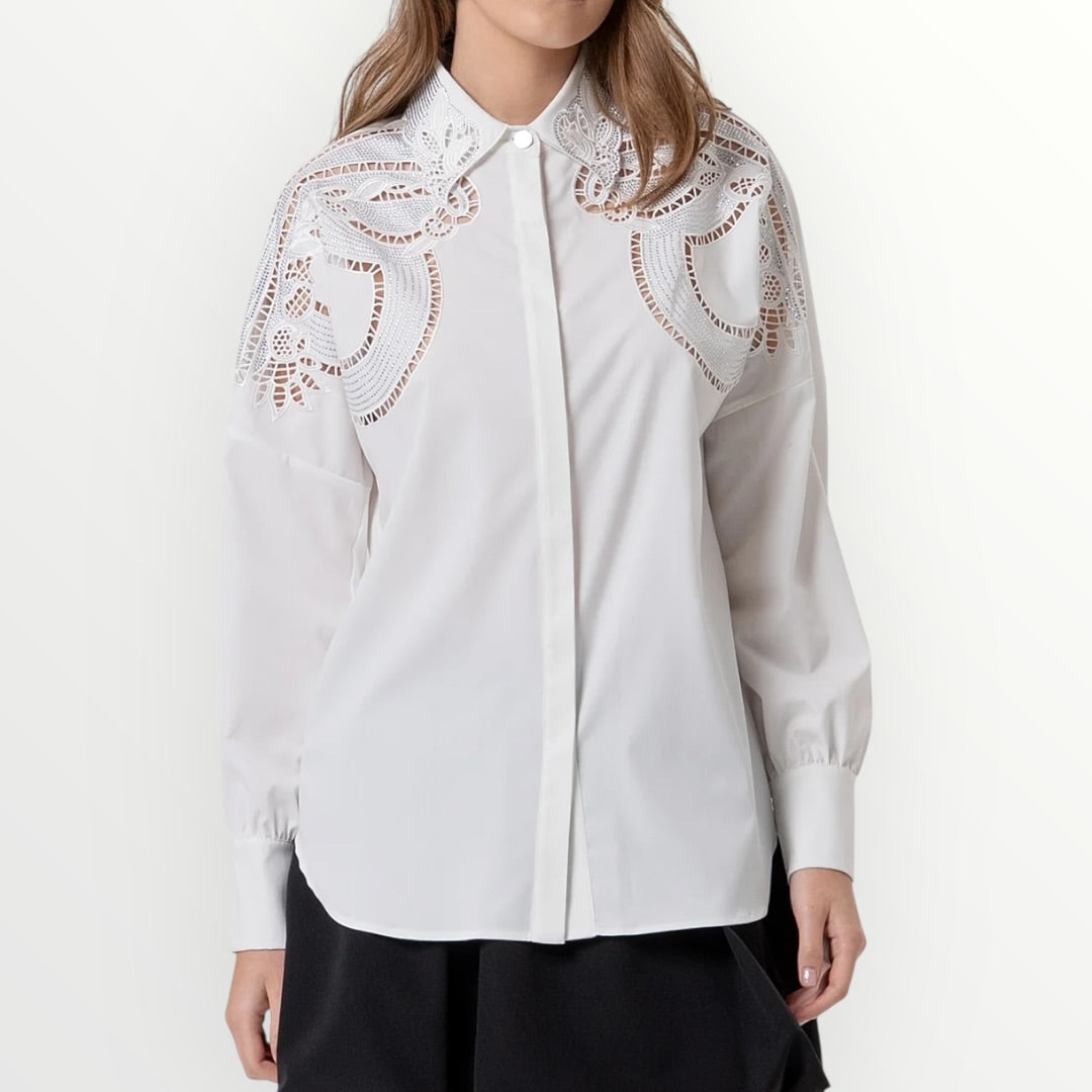 FRACOMINA - CAMICIA CON RICAMI