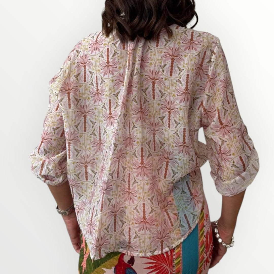 HAVEONE - CAMICIA ALLA COREANA CON PALME