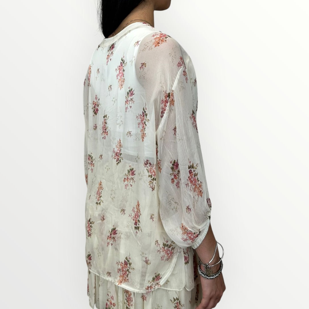 MOTEL - CAMICIA ALLA COREANA CON FIORELLINI