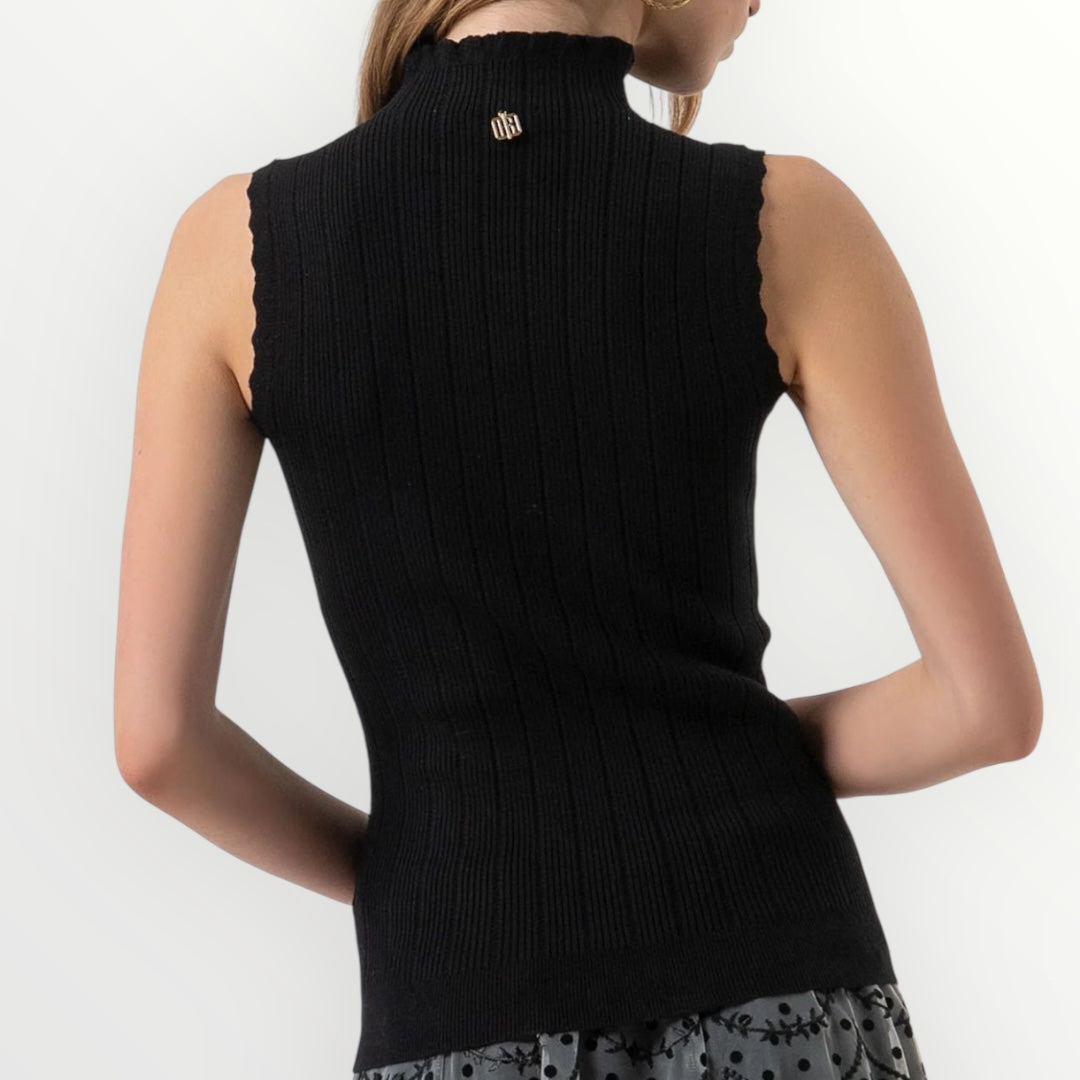 FRACOMINA - TOP IN MAGLIA A COSTINE