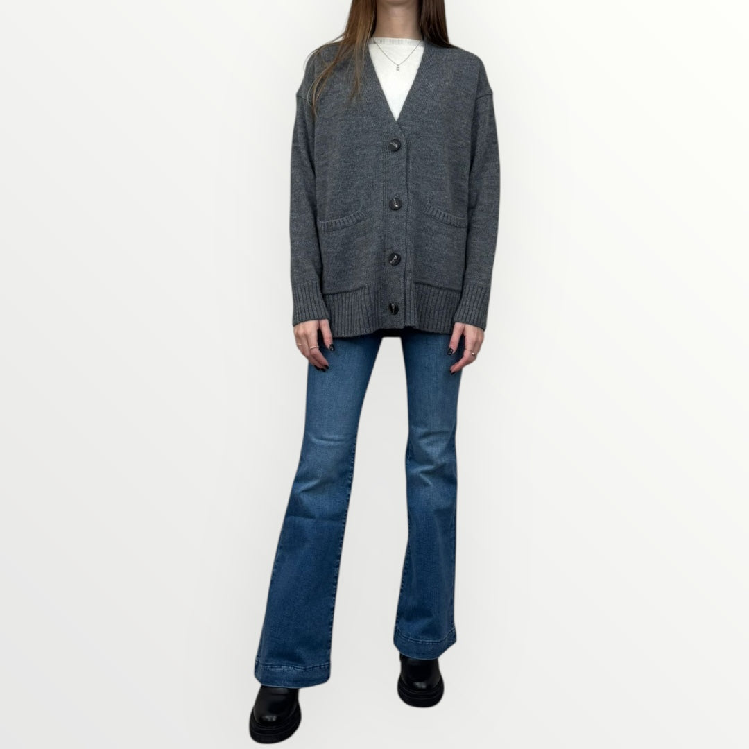 ANGELA DAVIS - CARDIGAN CON BOTTONI E TASCHE