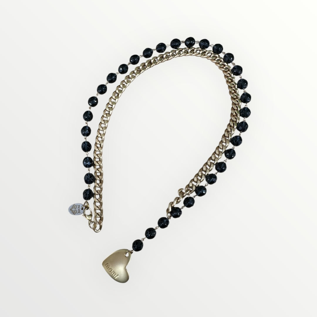 MOMI - FRANCESCA LONG HEART NECKLACE